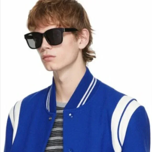 Saint Laurent SLM68 001 Square Sunglasses – Black/Grey display picture 1
